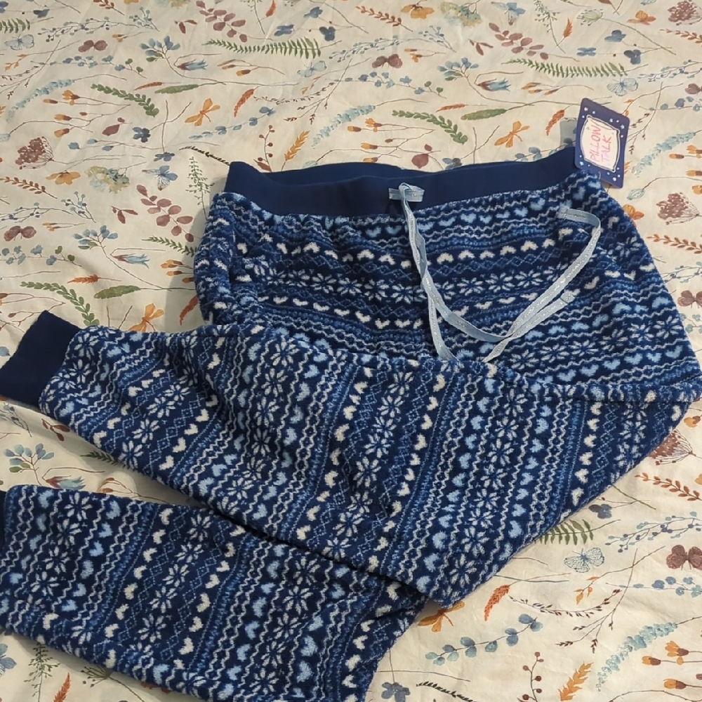 Cozy Blue Patterned Joggers